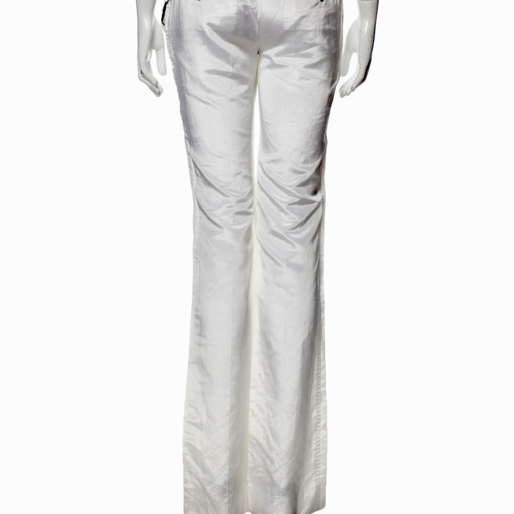 Dolce Gabbana Ivory Silk Dress pants